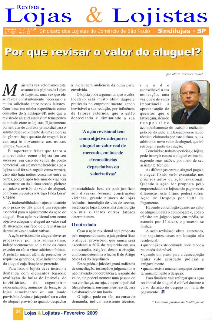 Por que revisar o valor do aluguel?