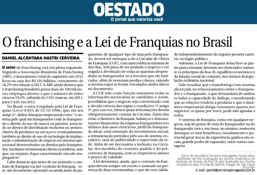 O franchising e a Lei de Franquias no Brasil