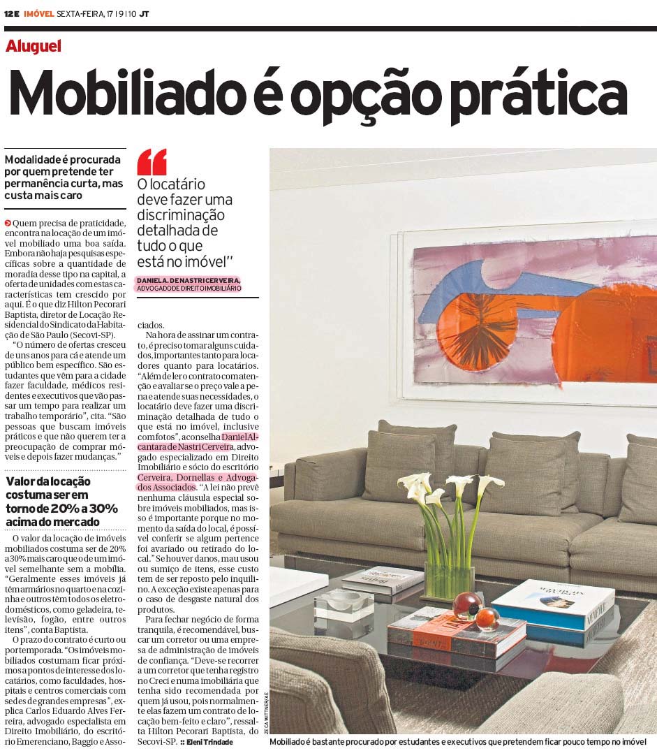 Mobiliado é opção prática