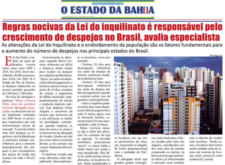 Regras nocivas da Lei do Inquilinato é responsável pelo crescimento de despejos no Brasil